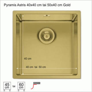 Pyramis Astris Gold (mitat 40x40 ja 40x50)